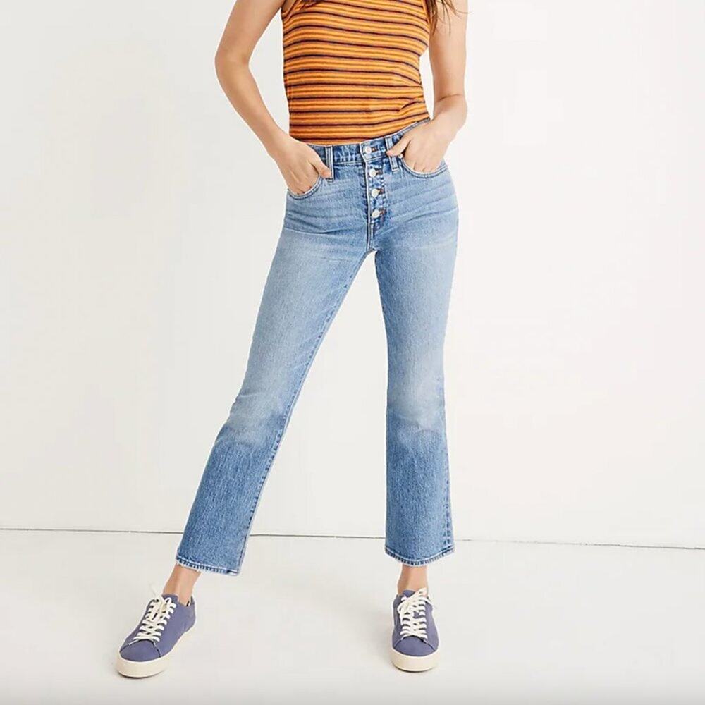 Madewell Cali Demi-Boot Jeans in Dory Wash: Comfort Stretch Edition
